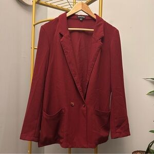 American Apparel Women’s preppy Bianca crepe blazer burgundy size M Made in USA